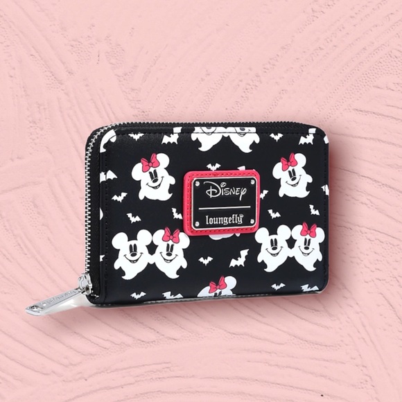 Loungefly Handbags - LOUNGEFLY Disney Mickey & Minnie Mouse Ghostly Glow-in-the-Dark Zip Wallet